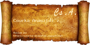 Csurka Anasztáz névjegykártya